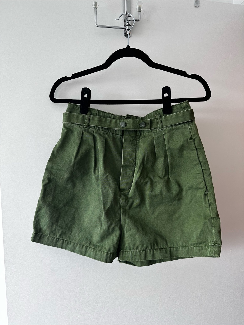 Marc By Marc Jacobs Olive Green High-Waist Tailored Shorts